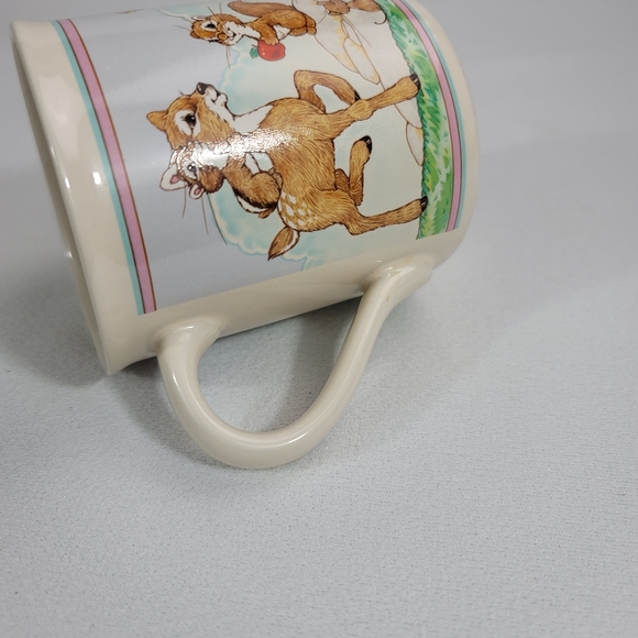 Vtg Hallmark Mug Mates Friendship Bunny Rabbits Squirrel Birds Mug And Lid - Picture 15 of 16